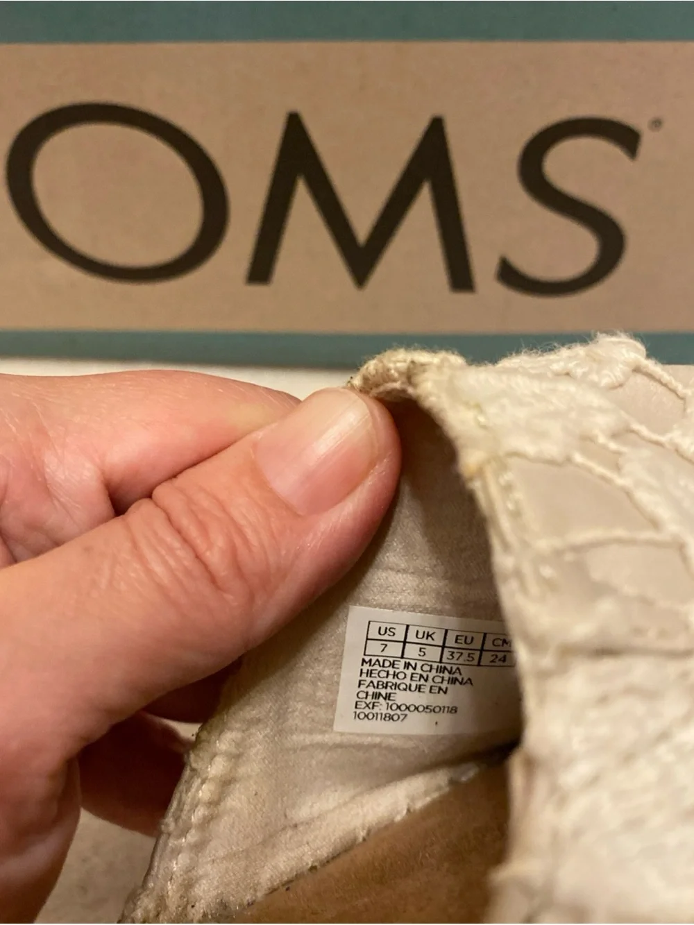 Toms Katalina Ivory Cream Floral Crochet Lace Espadrille Wrap-Ankle Flats